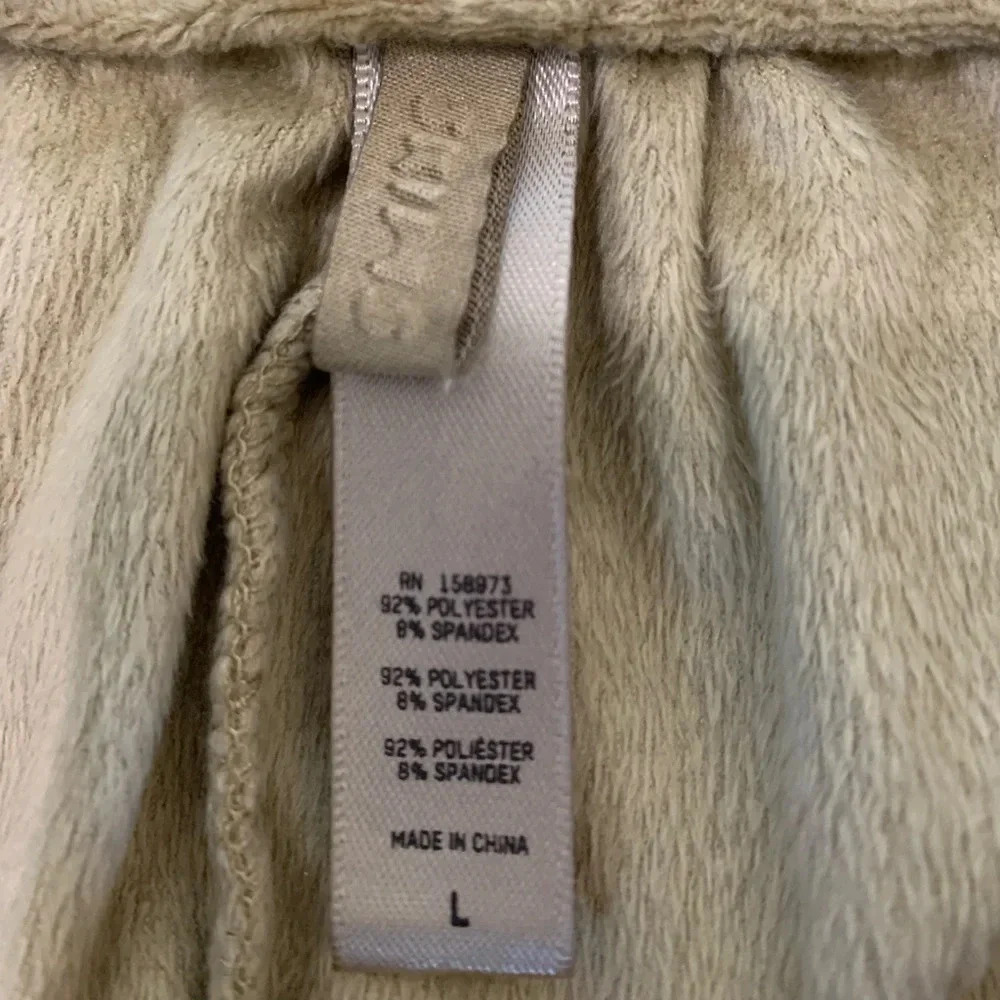 Skims Gold Velour Joggers with Pin Stripe and Zipper Pockets Size Large - Picture 6 of 12